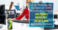 KPSS’siz 505 büro personeli alımı