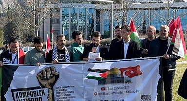 AGD'Lİ GENÇLER REKTÖRLÜK ÖNÜNDEN CUMHURBAŞKANI'NA SESLENDİ
