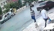 Kadına aracın çarptığı anlar güvenlik kamerasında